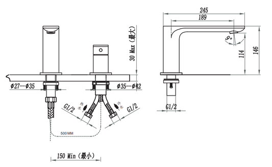 Willini bathtub 威利尼浴缸龙头71201DH